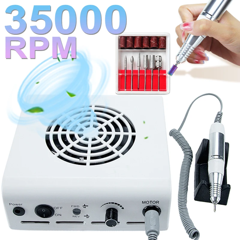 2 in 1 Nail Dust Collector Nail Vacuum Fan Low Noise Nail Dust