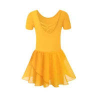 Girls Short Sleeve Leotard with Skirt Dance Dress Kid Toddler Ballet Outfit Clothes - Image 2