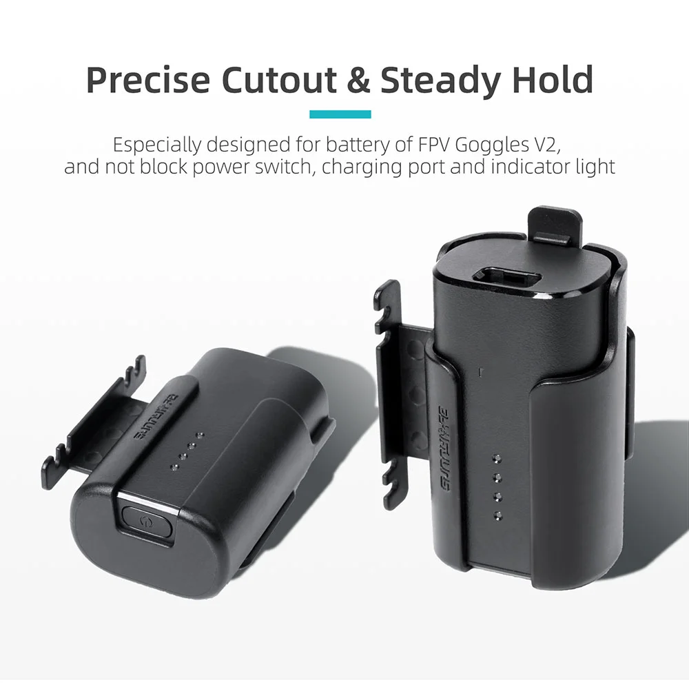 Lot de 2 sangles de batterie pour DJI Goggles 2 disposées sur une surface, idéales pour l'équilibrage de poids en vol.