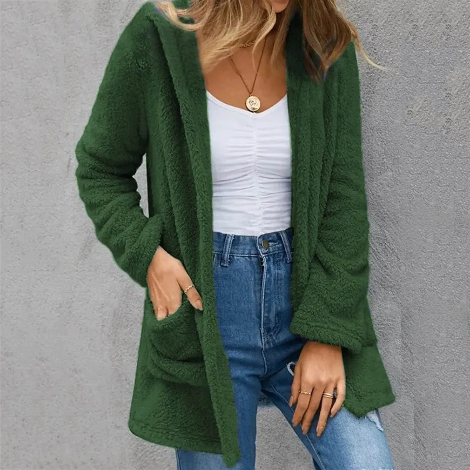 

Women's Cute Hoodie Casual h Sweatshirt Zipper Cute Hoodie Loose Blouse Warm Coat Jacket Women without Hood
