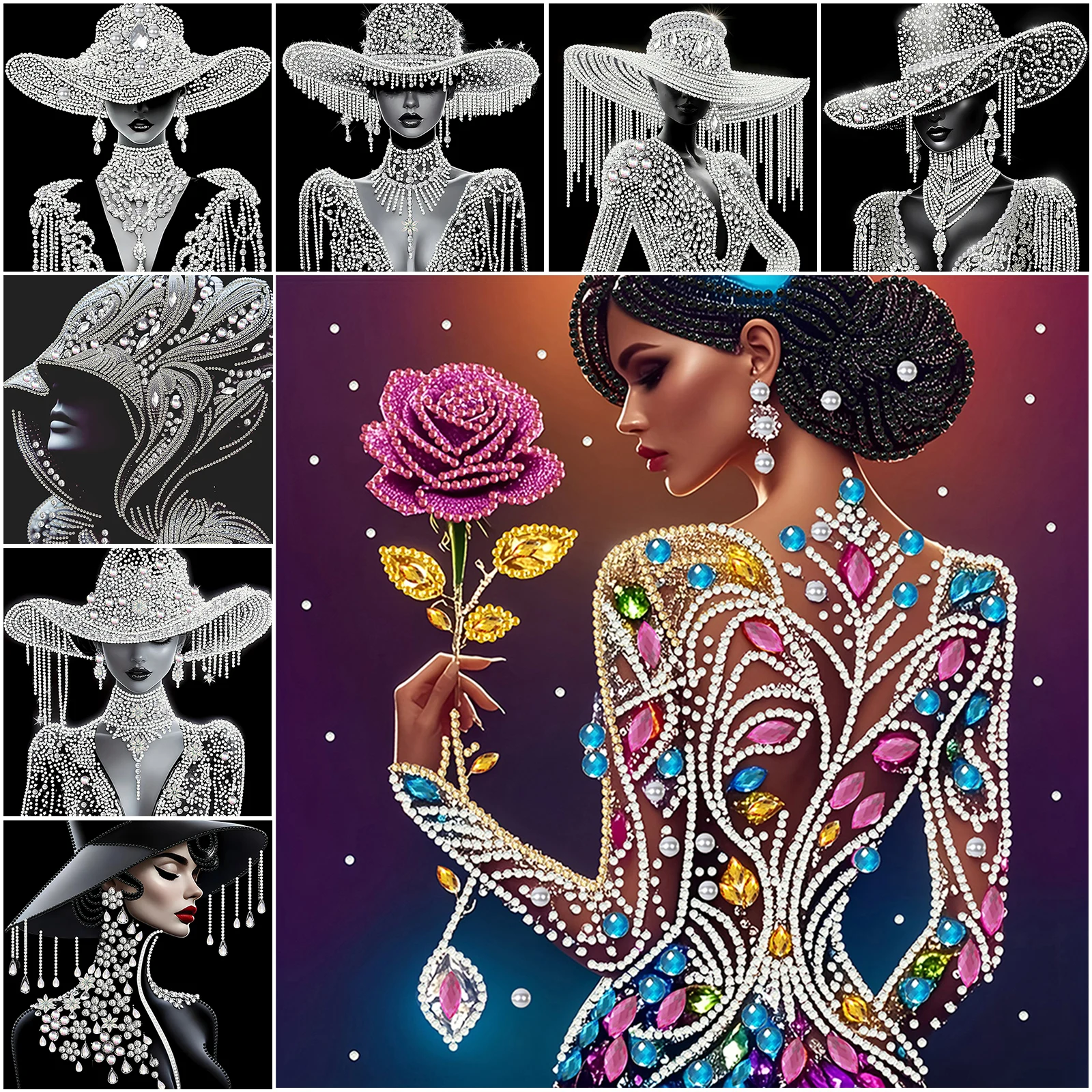Beauty Special Shaped 5D DIY Partial Drill Diamond Painting Kits for Adults Home Decor Diamond Dots Paintings 11.81 X11.81inch - 6