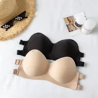 Sexy Backless Invisible Bra Push Up For Women Lingerie Seamless Brassiere No Sewing Bra Black Strapless Bras