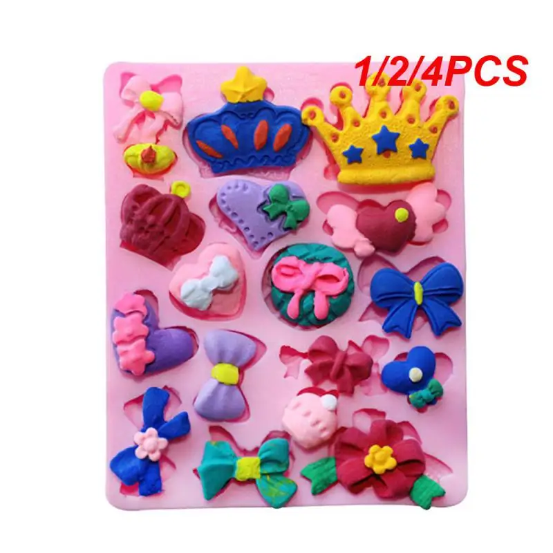 

1/2/4PCS Crown Bow Tie Silicone Mould Kitchen Cake Baking Decoration Dessert Fondant Chocolate Mould Biscuit Dessert Making