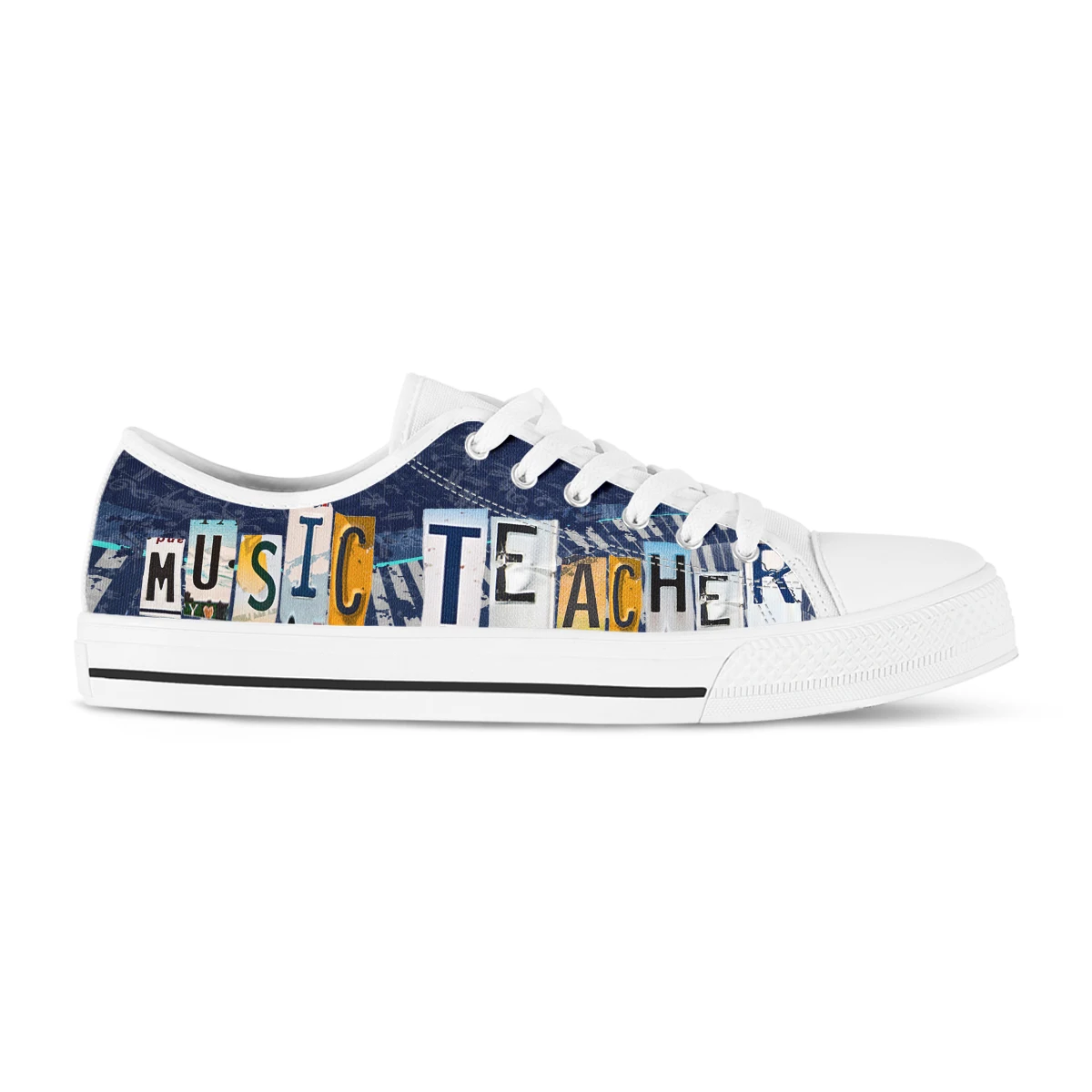 License Plate Music Teacher Printed Womens Shoes Low Top Ladies Shoes Woman Vulcanized Sneakers Female Shoes