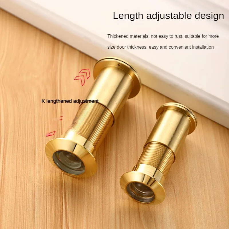 Pure Copper Anti-theft Door Cat Eye door peephole Door Mirror HD Glass Lens Wide Angle Anti-pry Hotel Copper Material Sheep Eye