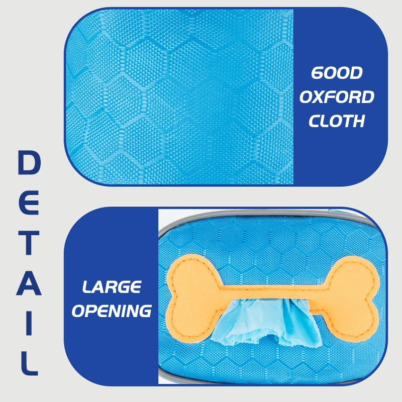 Pet Poop Bag Storage Oxford Dog Poop Collection Portable Garbage Dispenser Outdoor Cleaning Accessories