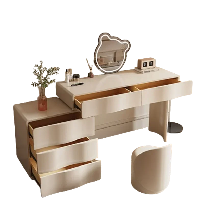 Solid Wood Dressing Table Mirror with Drawer for Bedroom Girls