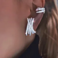 Untique Sparking Bling 5A CZ Paved Colorful Cubic Zirconia Circle Lines Stud Earring 2025 Geometric Fashion Women Girl Jewelry