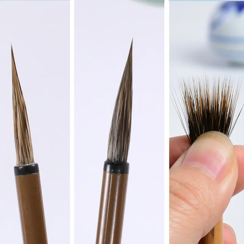 Chinese Painting Fine Line Brush Stone Badger Hair Watercolor Freehand Painting Line Drawing Brush Calligraphy Brush Tinta China