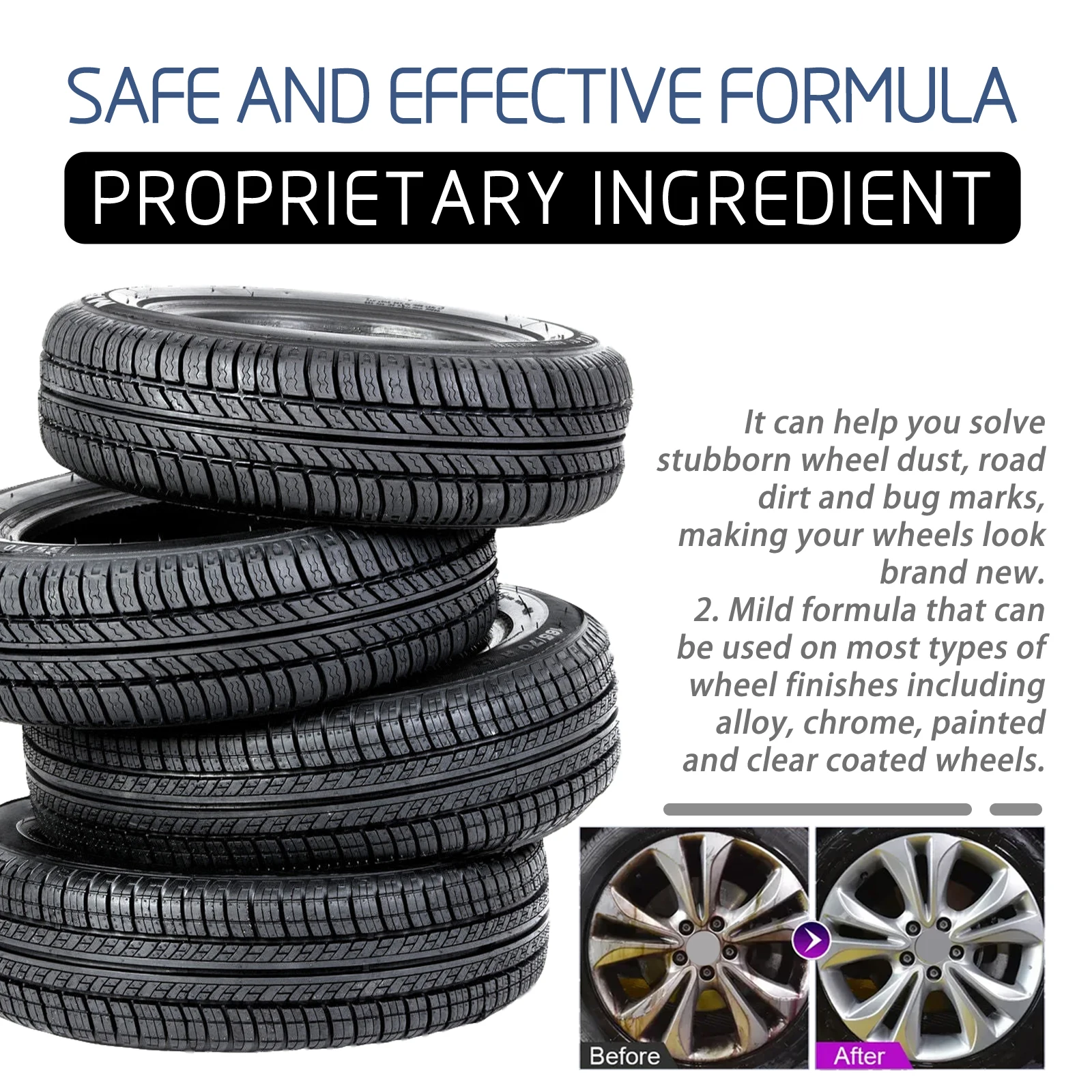 Rim Cleaner For Car Liquid Cleaner Spray Mild For Wheel 120ml Powerful Wheel Repair Remover Supplies Alloy Chrome