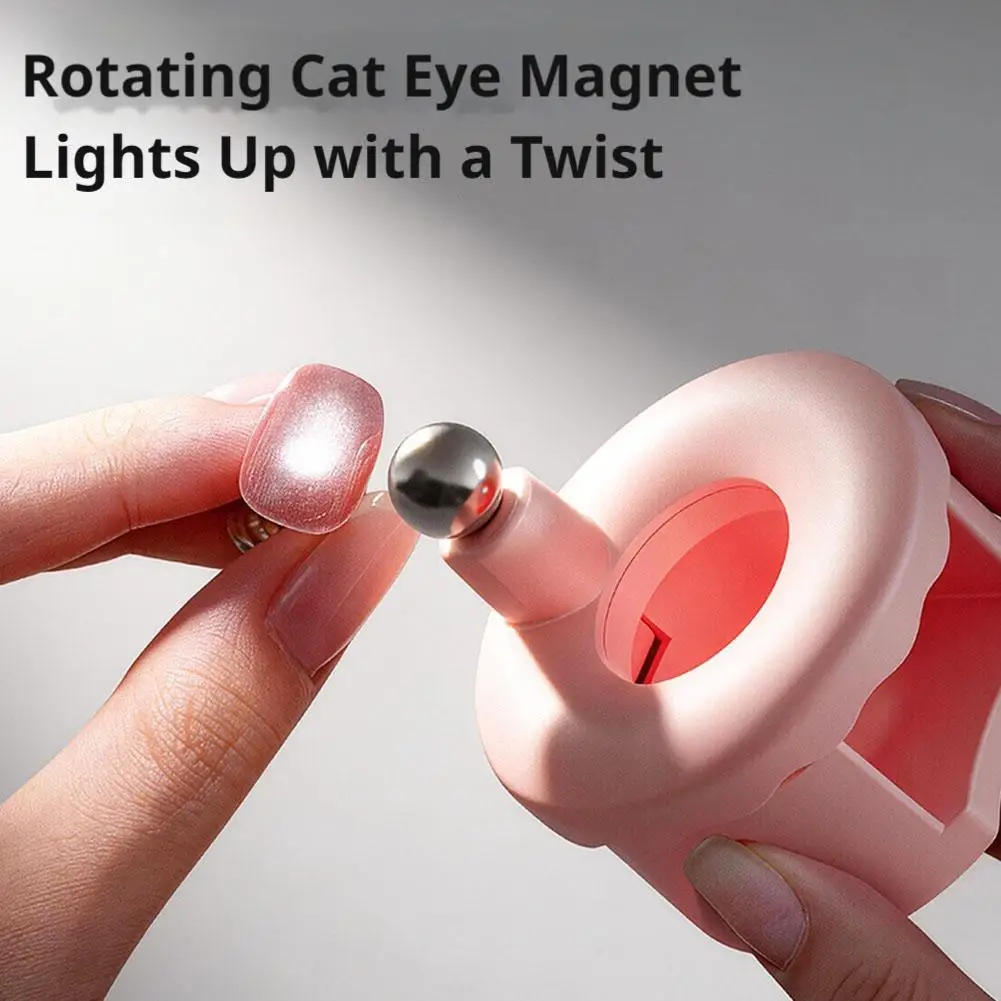 360 °   회전식 고양이 눈 네일 자석 도구, 유리 구슬 라이트 네일 아트 효과를 위한 다면체 자석 정밀 도구