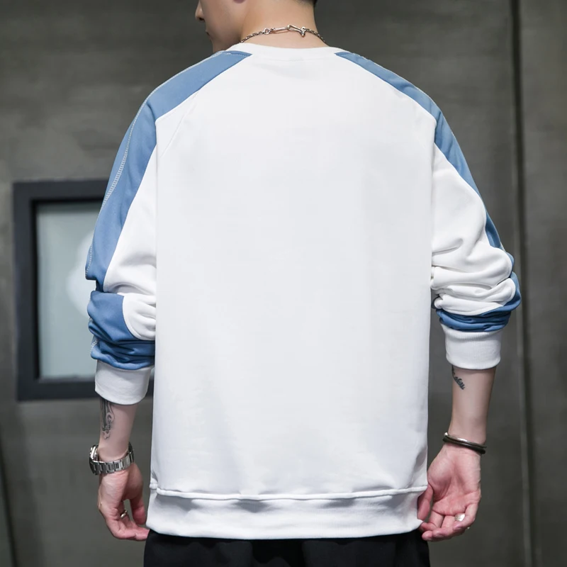 Spring Autumn Men's Solid Round Neck Screw Thread Lantern Long Sleeved Sports and Leisure Hoodies Office Lady Undershirt Tops