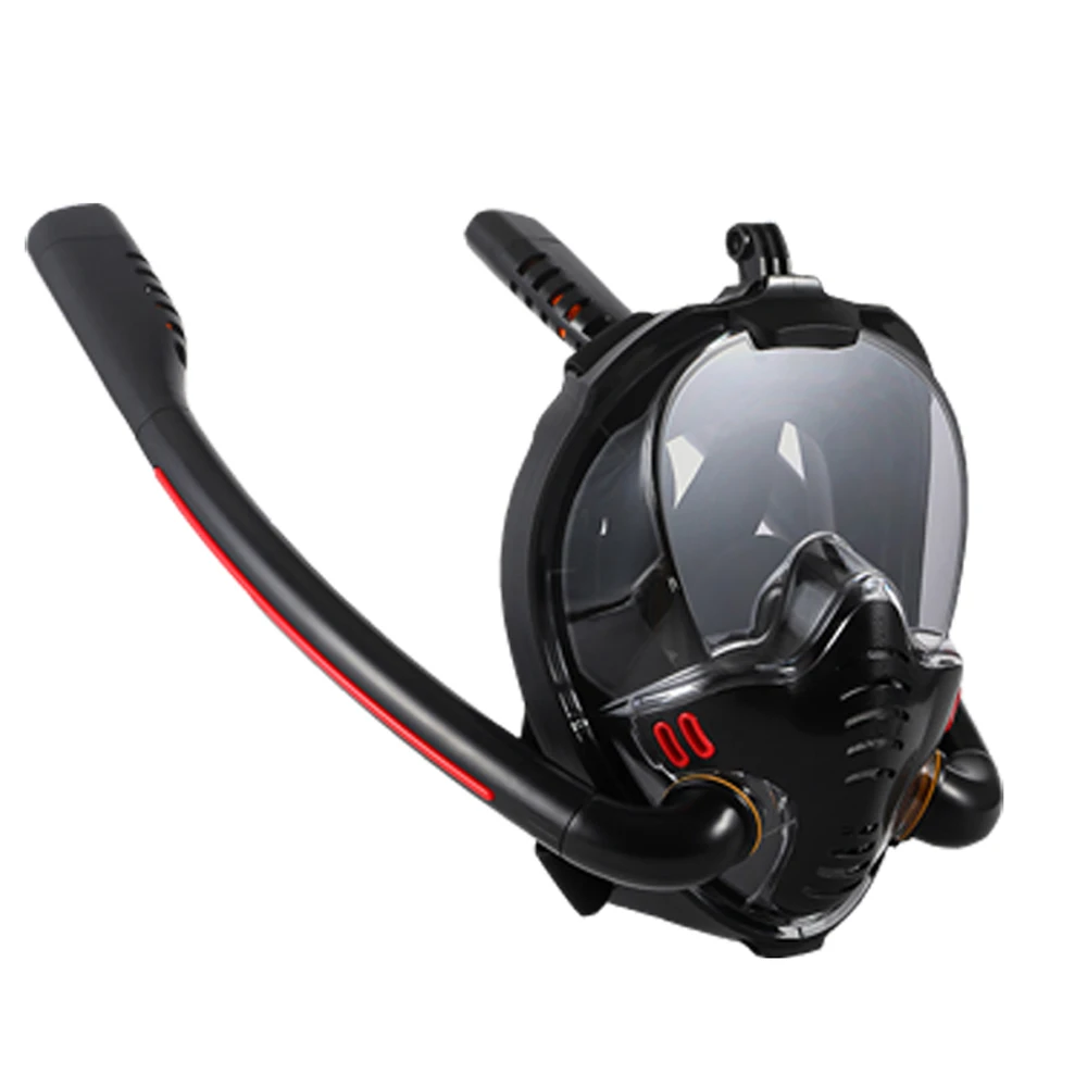 Diving Mask Snorkeling Diving Mask Swimming Goggles Diving Goggles Snorkeling Mask Double Tube Silicone Full Dry Diving Mask Adults Swimming Diving Goggles Self Contained Underwater Breathin
