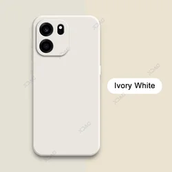 Luxury Dual Liner Shockproof Phone Case with Square Liquid Silicone Design for Oneplus Turbo 6V (Ivory White)