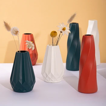 Vaso di fiori nordico a 3 colori per la decorazione della stanza Composizioni floreali in plastica Decorazioni idroponiche per piante Ornamento per il desktop di casa 1