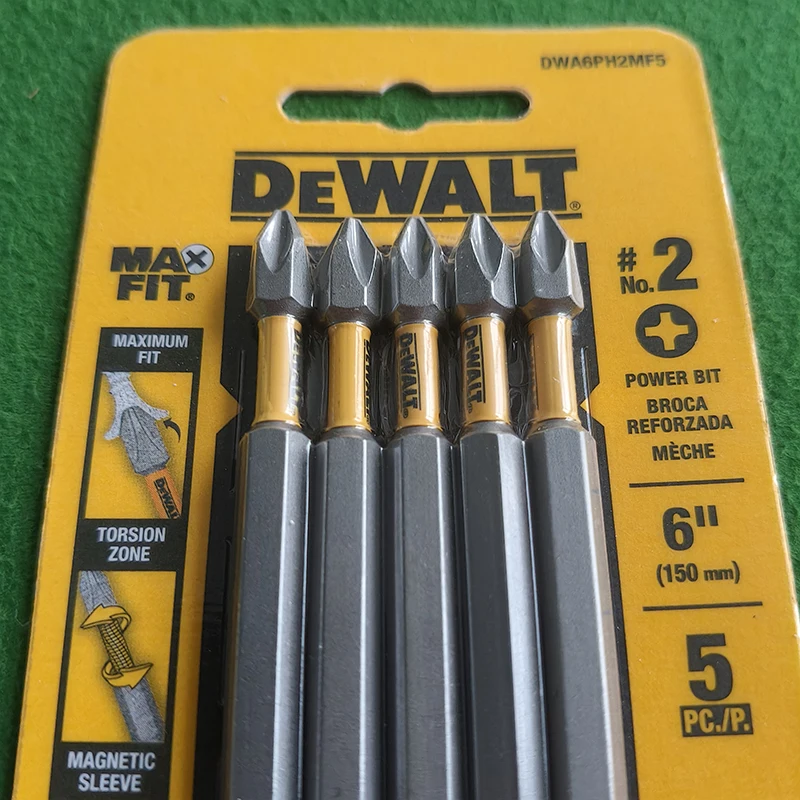 DEWALT DWA6PH2MF5 드릴 비트 IMPACT 5개 150MM PH2 MAXFIT 재료 도구 액세서리