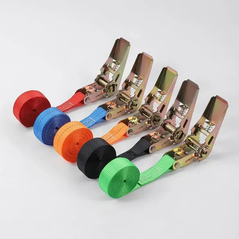 1m/3m/5m Cargo Straps Ratchet Tensioner Freight Car Fixed Tightener Tighten Rope Luggage Goods Transportation Outdoor Camping