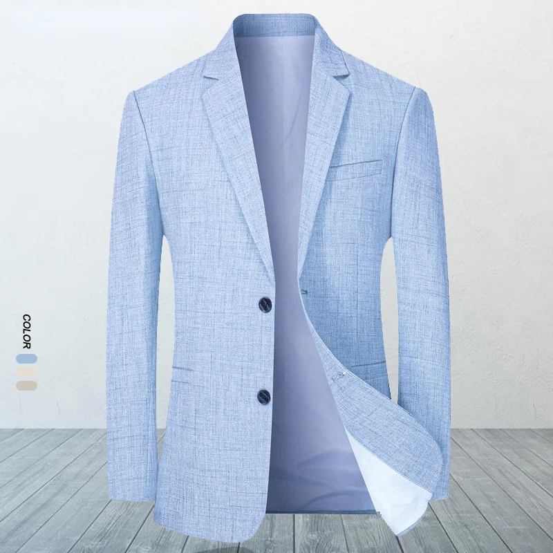 Men's Suit Jacket Thin Blazers Spring Autumn Solid Business Casual