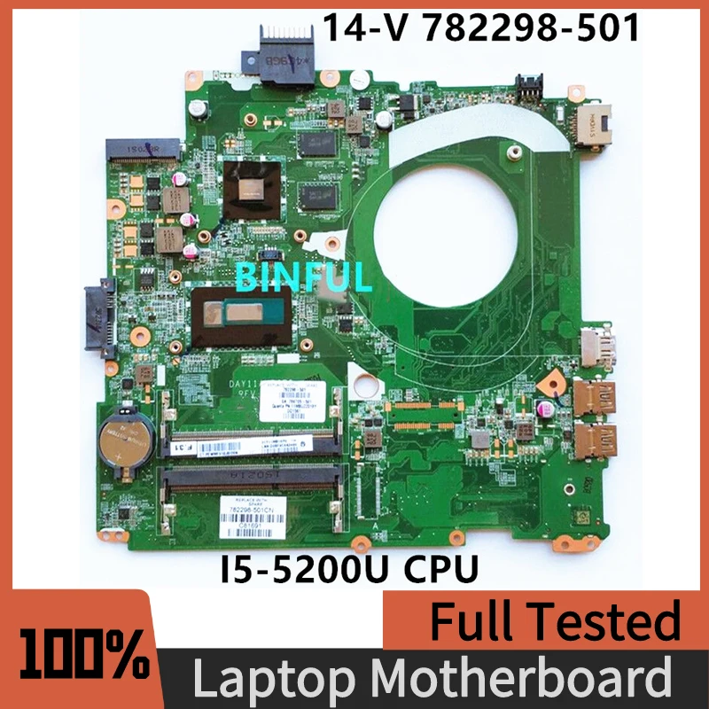 

782298-001 782298-501 782298-601 Free Shipping For 14 14-V DAY11AMB6E0 Laptop Motherboard With I5-5200U CPU DDR3 100%Full Tested