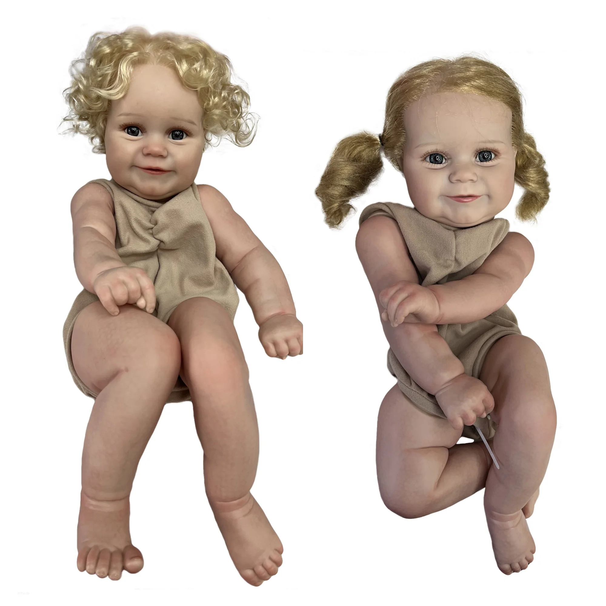 

60cm Maddie Reborn Doll Kits Rooted Blonde Hair Lifelike Bebe Reborn Unfinished DIY Realistic Baby Doll Boneca Acessórios Kit