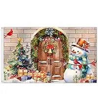 Winter Snowman Cardinal Bird Garden Flag Welcome Christmas Farmhouse Snowflake