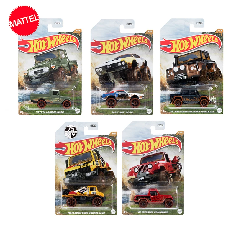 Original Hot Wheels Car Diecast 1/64 Gdg44 Mercedes Off-Load Vehicle Jeepster Commando Toys For Boys Children Collection Gift