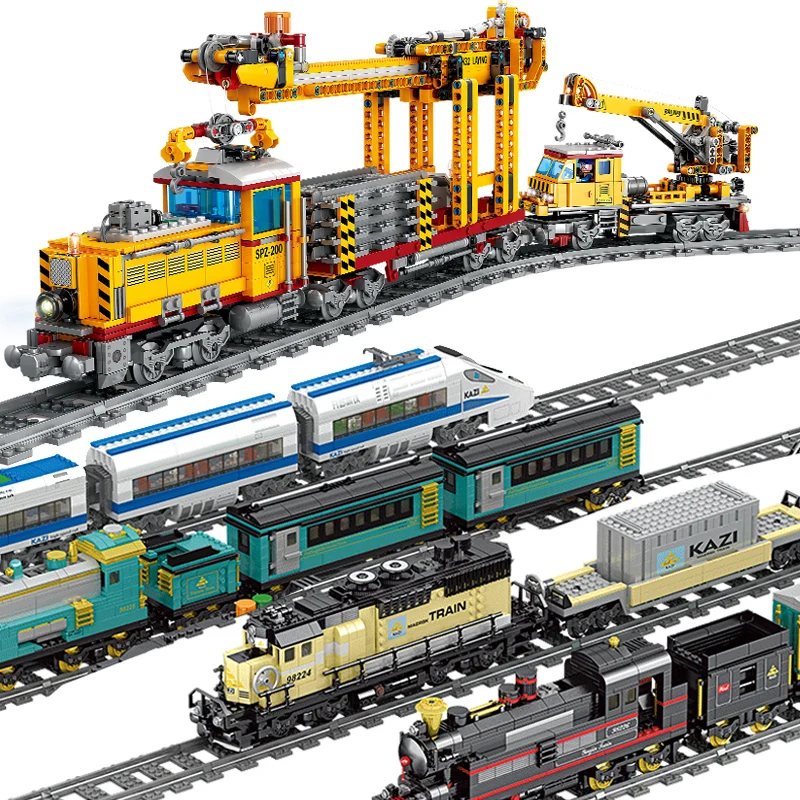 Idee Di Esperti Creativi Lecomotive Steam Train Moc Railway Express Bricks Modello Modulare Building Blocks Giocattoli Per Regali Per Bambini