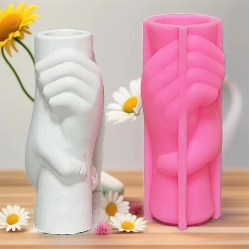 

Creative Hand-held Vase Silicone Mold DIY Cement Gypsum Clay Pouring Resin Flowerpot Mold Home Decoration Ornaments