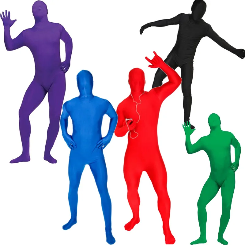 

Kids Adult Halloween Cosplay Clothes Invisible Cloak Ninja Nocturnal Jumpsuit Invisibility Skin Tight Full Body Zentai Suit