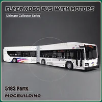 City Car Moc New Flyer XD60 Articulated Bus Building Blocks Transport Truck Technology Bricks Motors Machine Collection Toy Gift 1