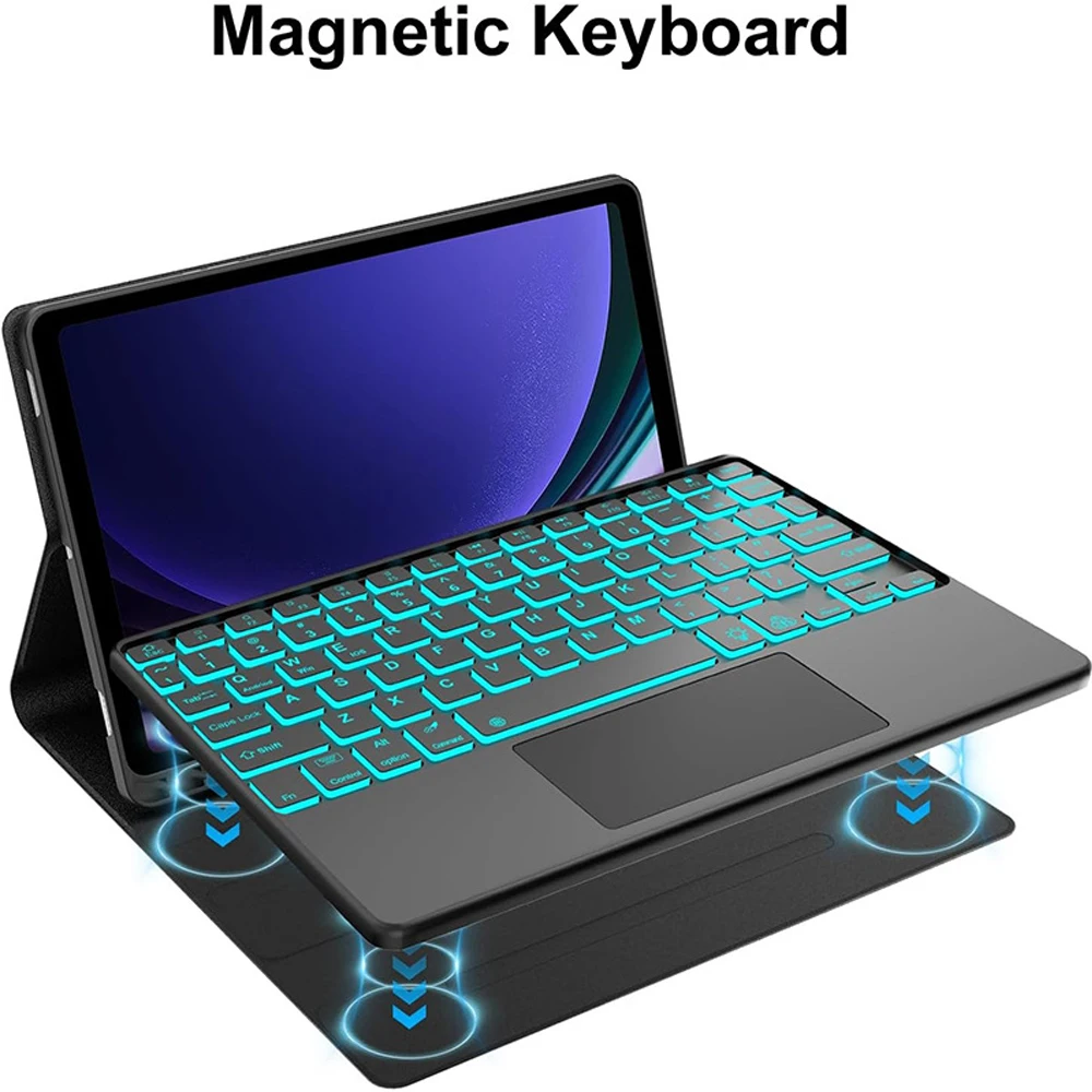 Enhanced Keyboard Case with Detachable Magnetic Cover and Integrated Pencil Holder