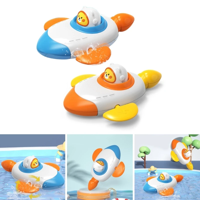 

Wind-up Baby Bathtub Toy Indoor Water Play Floating Space Ship Educational Clockwork Shower Toy Infant Bath Favor P31B