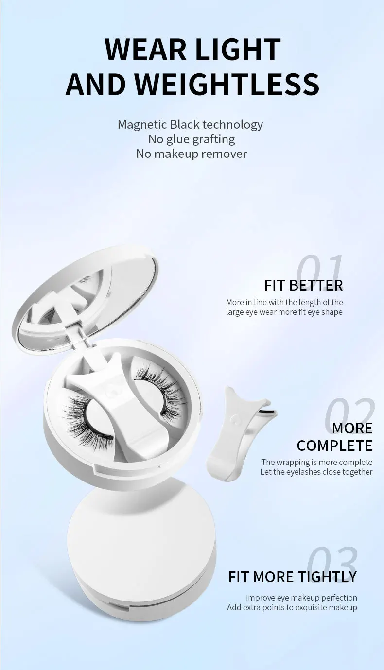 Description Picture 6 of itemBrown Lashes 3Magnetic eyelashes integrated storage box 3D false eyelash with applicater natural thick glue-free eye lashes drop