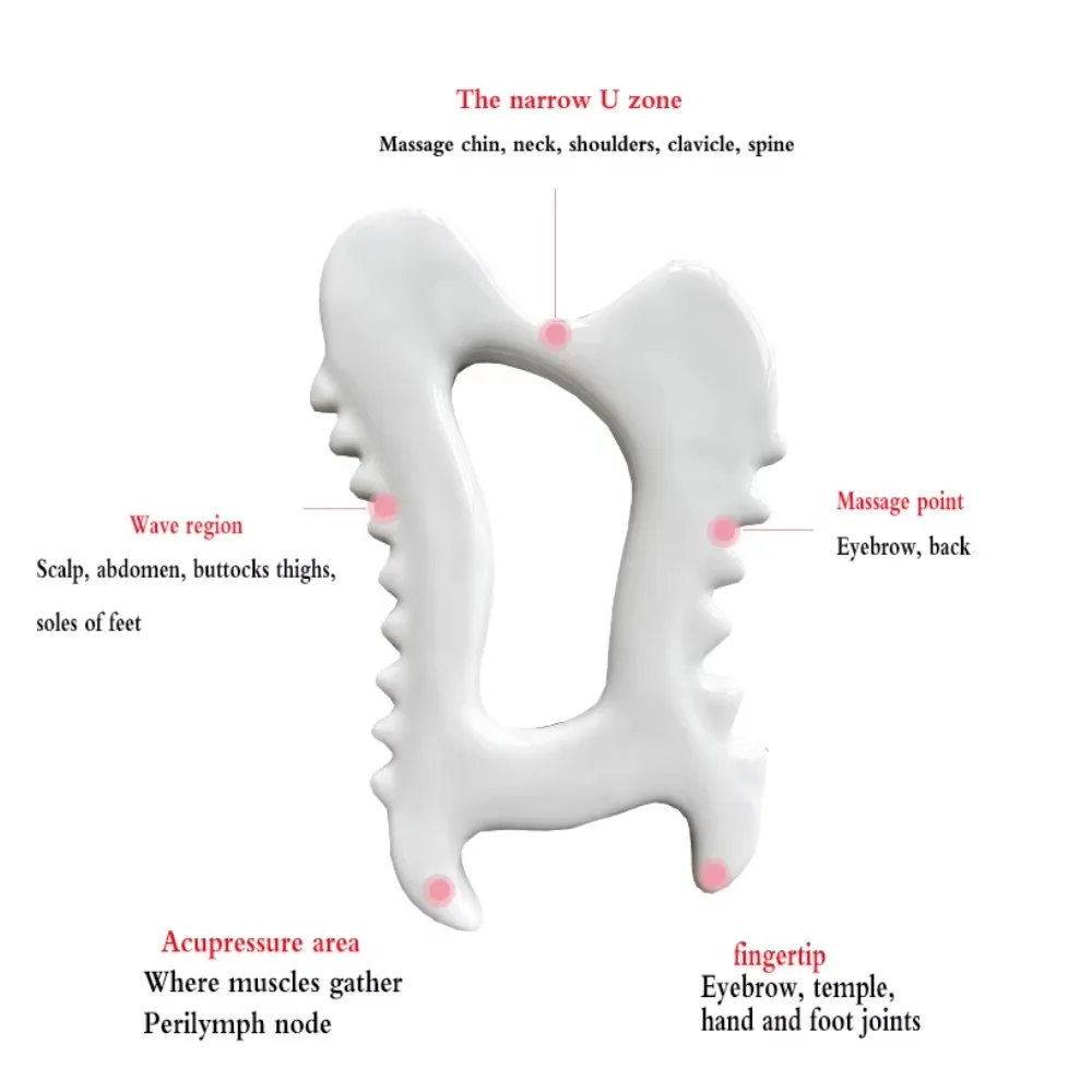 Ceramic Gua Sha Massage Tool for Face & Body Muscle Scraping Tool for Lymphatic Drainage & Fascia Massage Trigger Point Massager