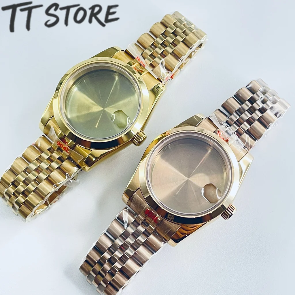 Gold Rose Watch Case with Top Waterproof Sapphire Crystal