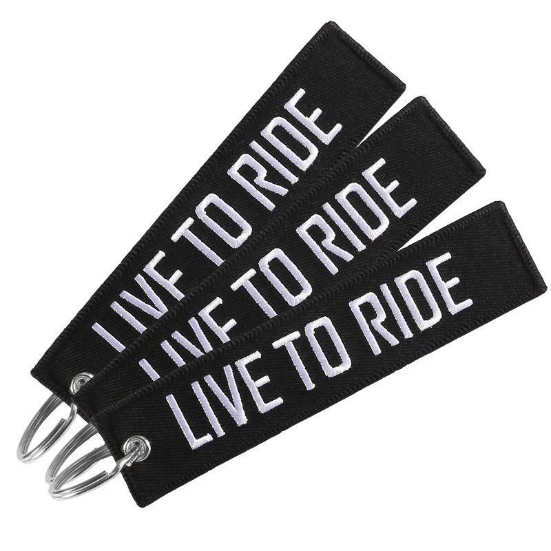 1 шт. 2 шт. 3 шт. 3 упаковки распродажа езды в живую различные буквы вышивка с обеих сторон брелок на рюкзак мотоциклетный ключ кулон