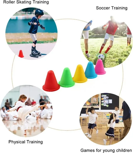 Soft Plastic Agility Field Marker for Soccer, Basketball, Football Indoor or Outdoor Skating Training Cones for Drills and Games 5