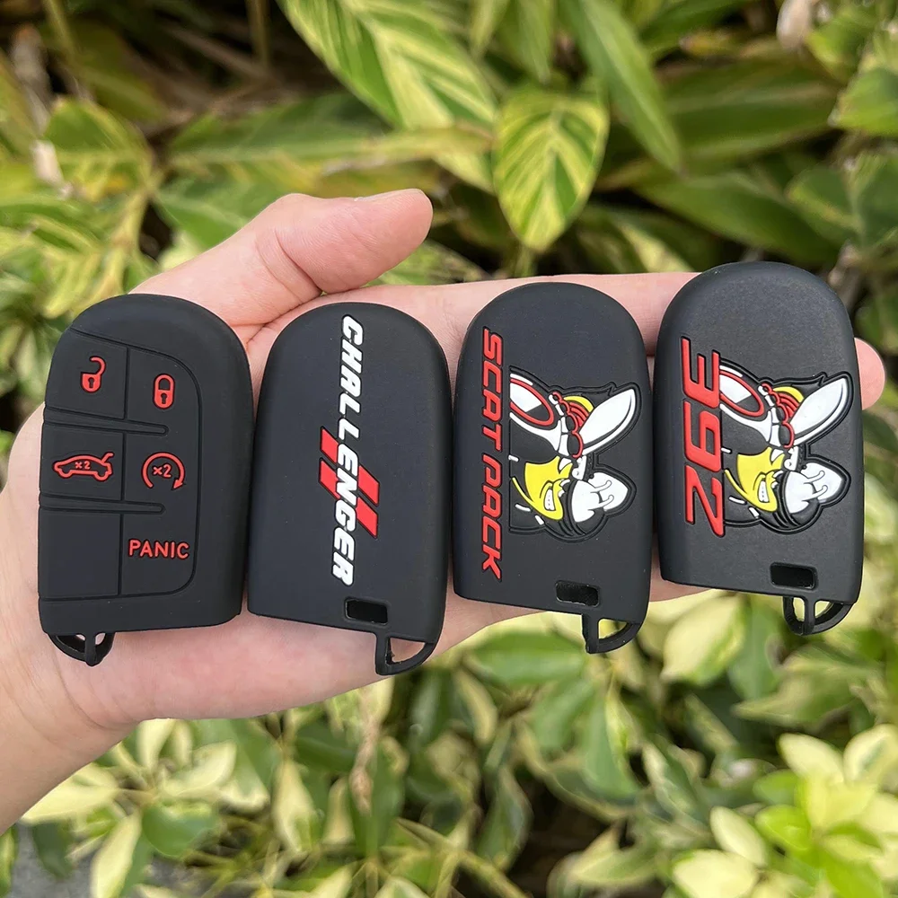 

Car Key Case for Chrysler Dodge for Jeep Fiat 5 Button Remote Smart Key Fob Silicone Cover Holder Protect Skin Car Accessories