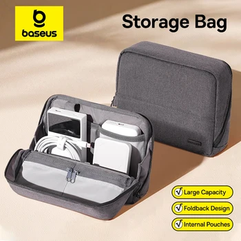 Borsa portaoggetti per telefono Baseus per iPhone 17 Samsung Borsa per fotocamera con caricabatterie portatile per organizer elettronico digitale impermeabile