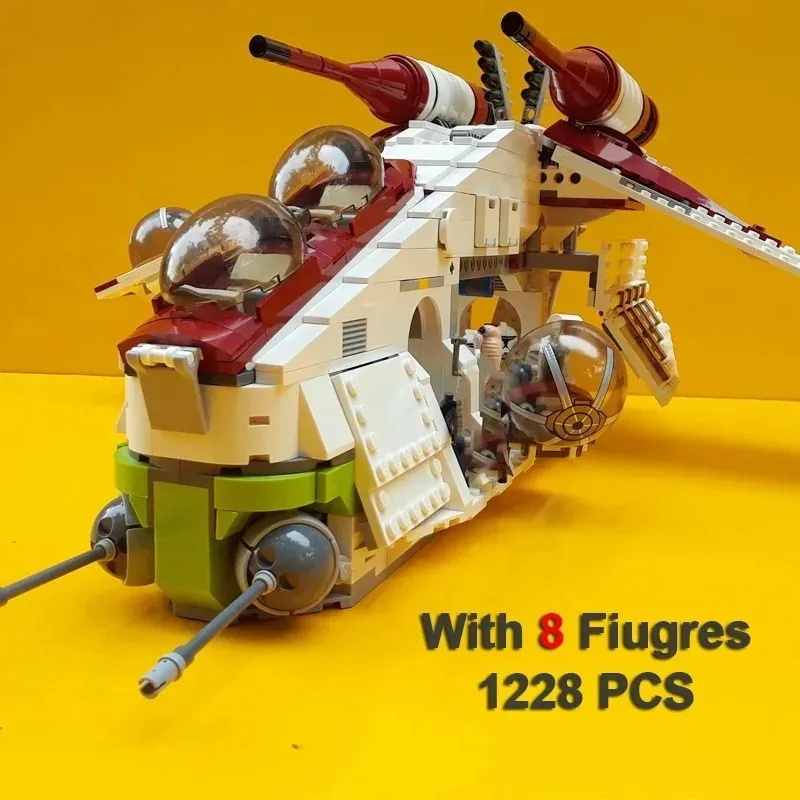 Hot Toys Star 1228pcs Plan Republic Dropship Gunship Building Blocks Bricks Legoing WARS 75021 Toys For Children Birthday Gift