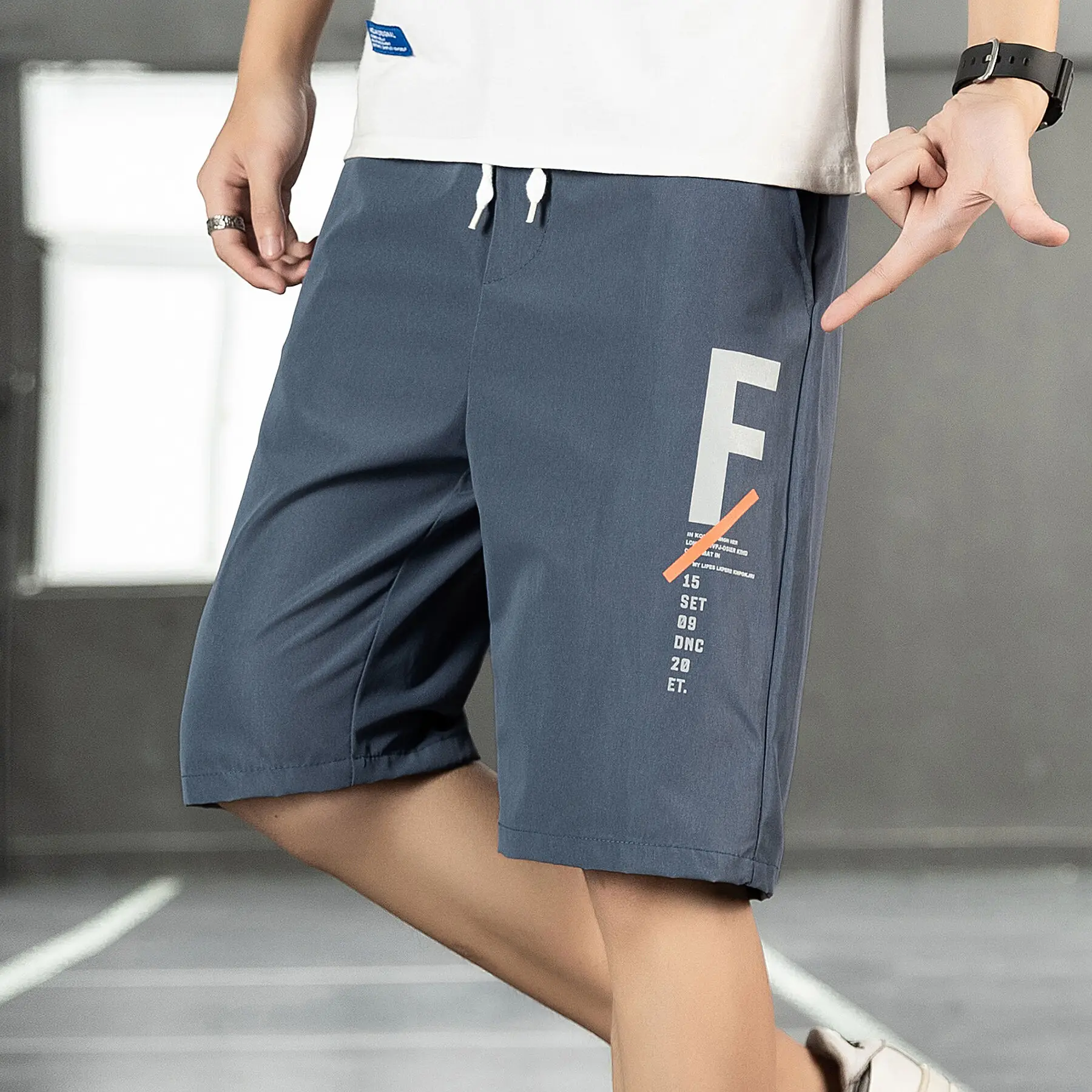 

Шорты мужские с эластичным шнурком, 5-точечные Молодежные спортивные дышащие быстросохнущие летние