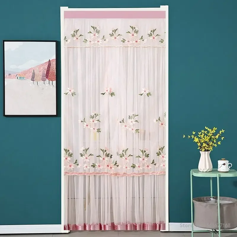 Anti-Mosquito and Insect-proof Door Curtain, Lace Partition Curtain, Anti-fly, Kitchen and Bedroom Decor, Free Punch Home Summer