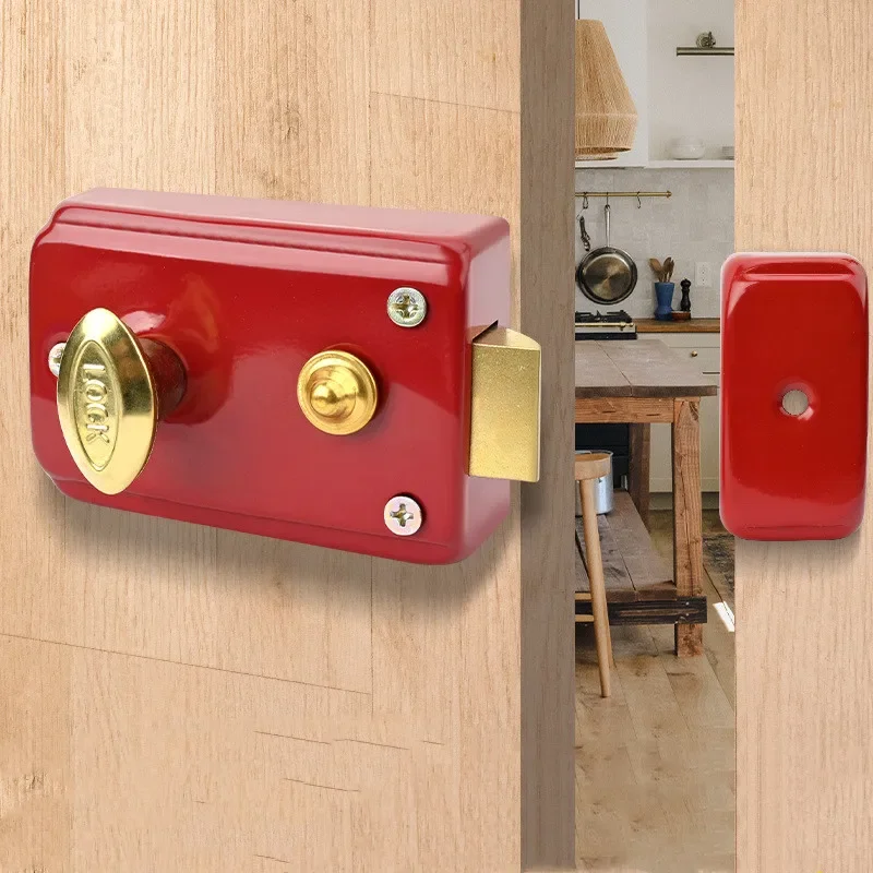 Porta esterna Retro Red Locks serratura antifurto di sicurezza serratura  multipla per assicurazione serratura per porta in legno per Hardware per  mobili - AliExpress