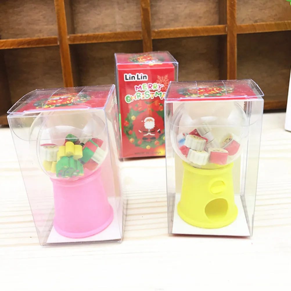 4Pcs 어린이를위한 크리스마스 모양 지우개 재미있는 학습 문구 세트 사랑스러운 휴일 테마 연필 지우개 교실 보상 선물