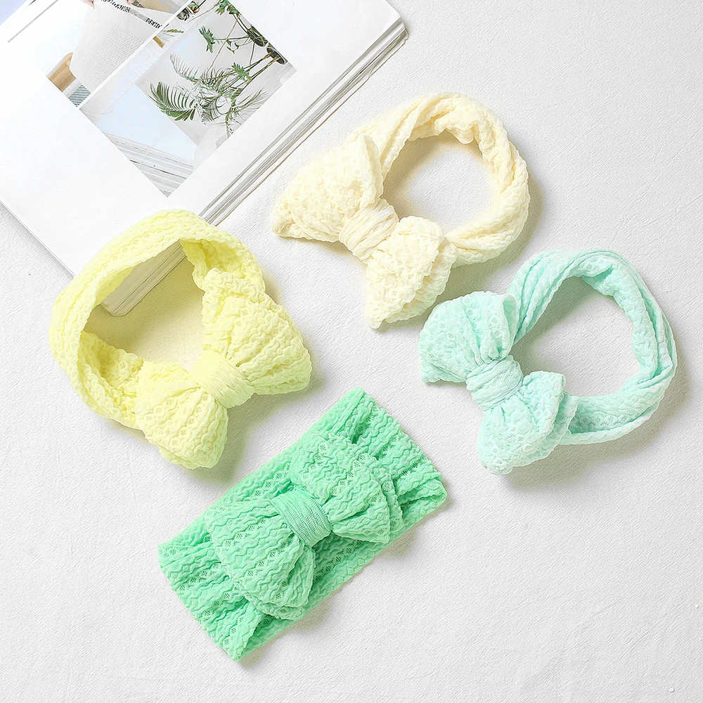 

30pc/lot New Double Layer Bows Elastic Hairbands Baby Ribbed Headbands Newborn Head Wraps Kid Toddler Girls Hair Accessories