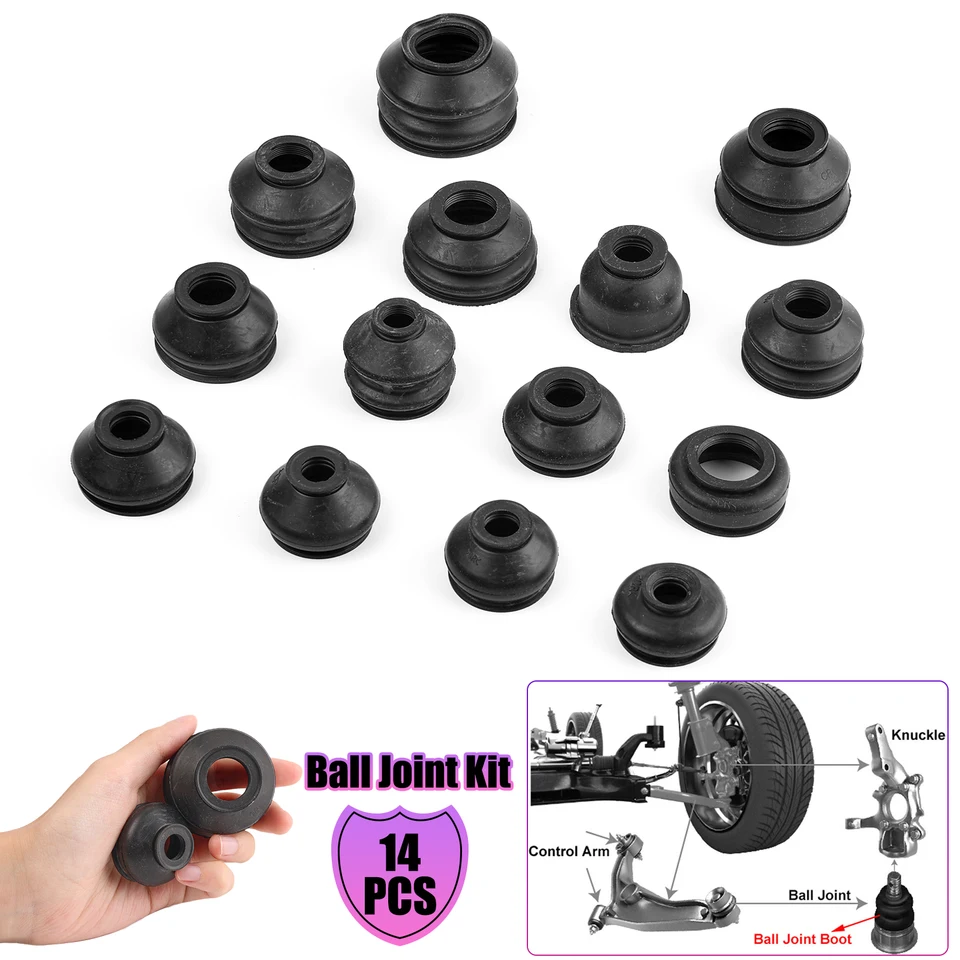 Set 6 Protezioni Antipolvere Per Testa Sferica Auto - Gomma Nera Per Sospensioni