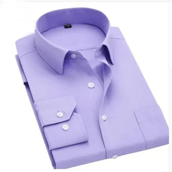 Camicia elegante da uomo slim fit a maniche lunghe abbottonata di alta qualità Camicie da lavoro per abbigliamento maschile solido di design autunnale M-4XL 1