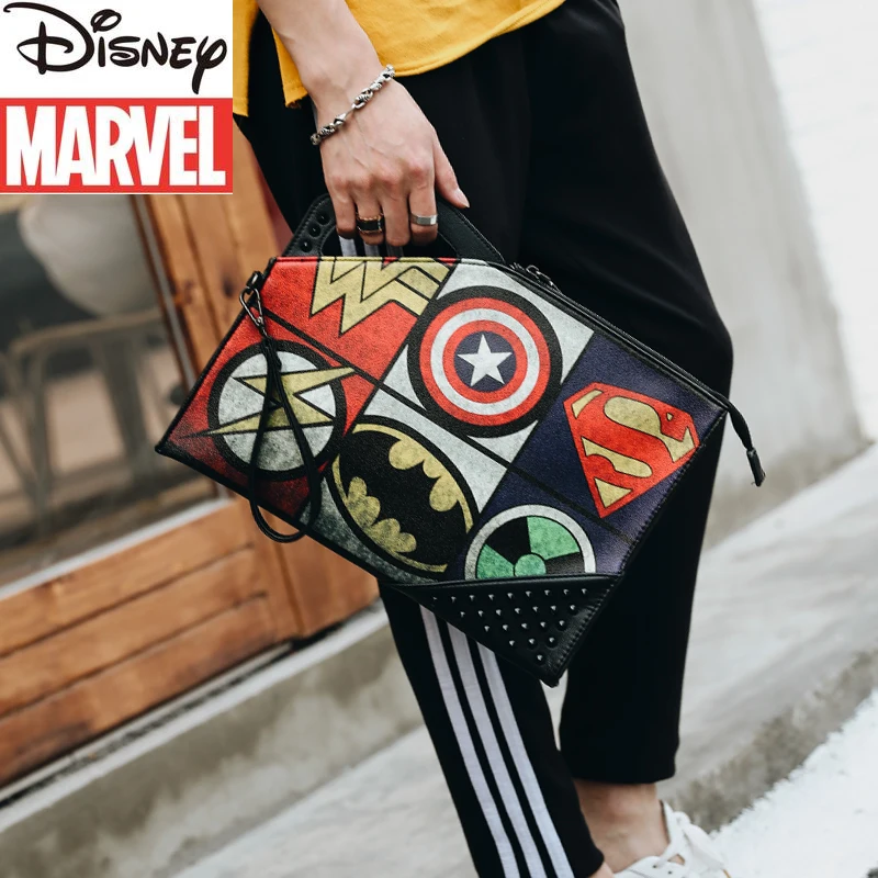 Disney Marvel yeni erkek el çantası moda yüksek kaliteli büyük kapasiteli  Ipad koruma çanta vahşi erkek omuz askılı çanta