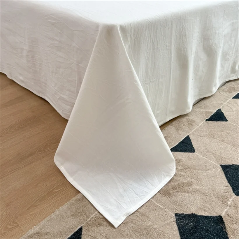 100% Pure Cotton Bedsheet 1pc Flat Sheets Nordic Grid Pattern Bed Sheet Soft Comfort Home Textile Without Pillowcase Multi-Size 4