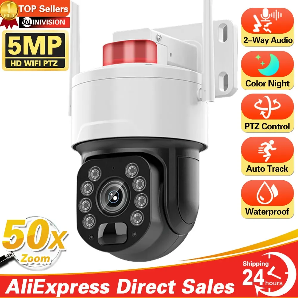 

Tuya Smart Life 5MP 50X Zoom Wifi IP Security Camera Outdoor 2-Way Audio Auto Tracking PTZ Wireless CCTV Surveillance Camera 4K